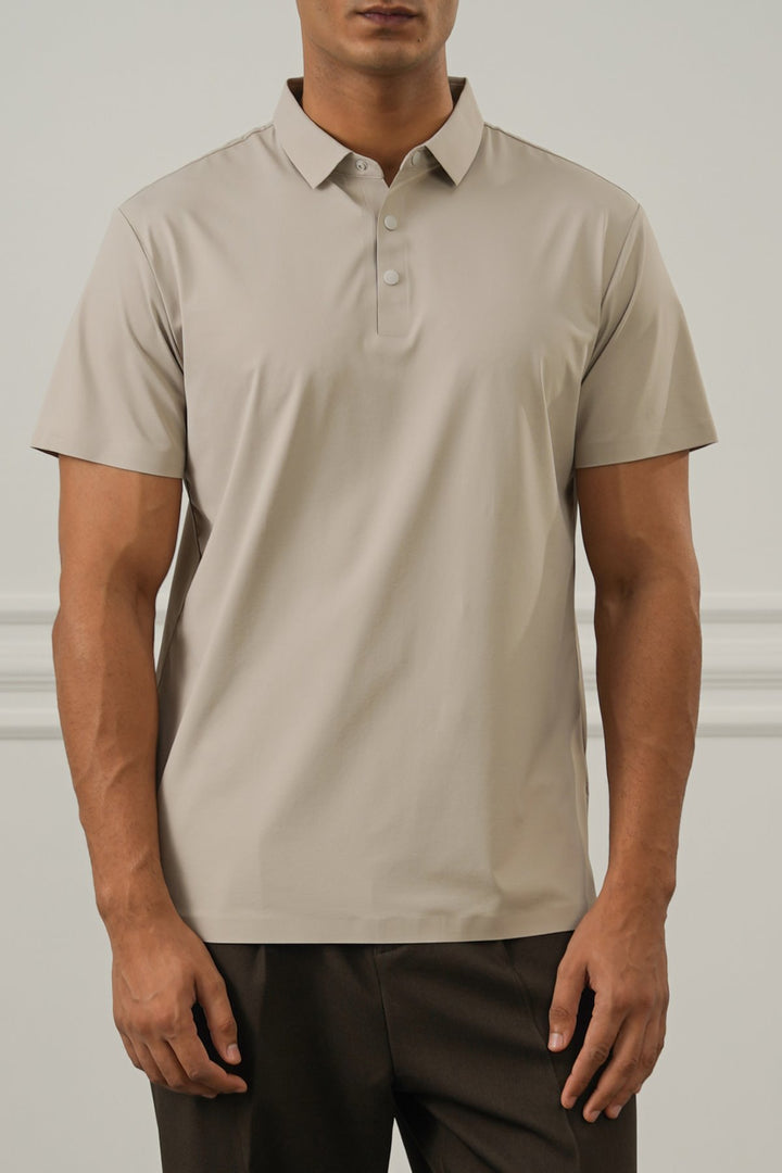 BEIGE SEAMLESS POLO