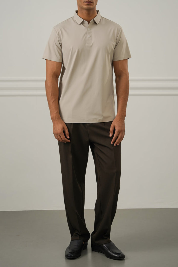 BEIGE SEAMLESS POLO