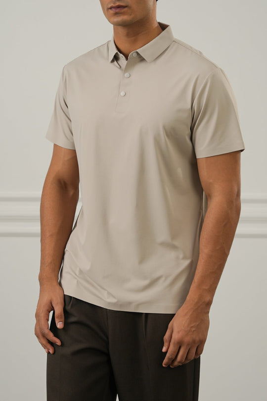 BEIGE SEAMLESS POLO
