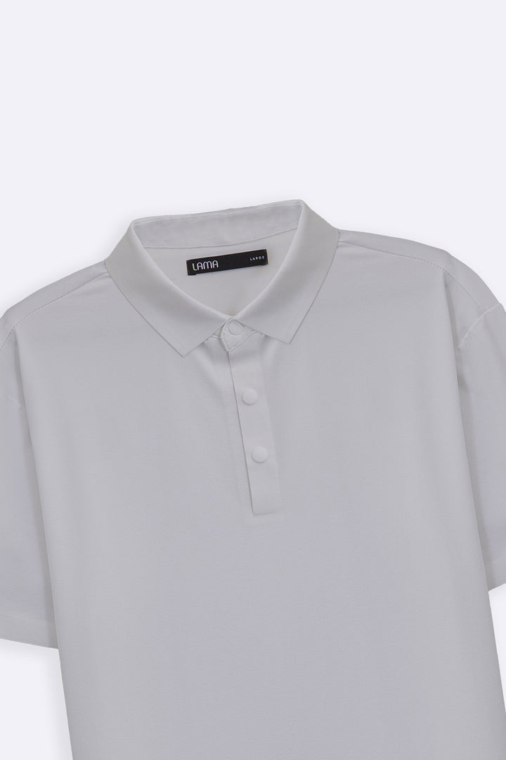 WHITE SEAMLESS POLO