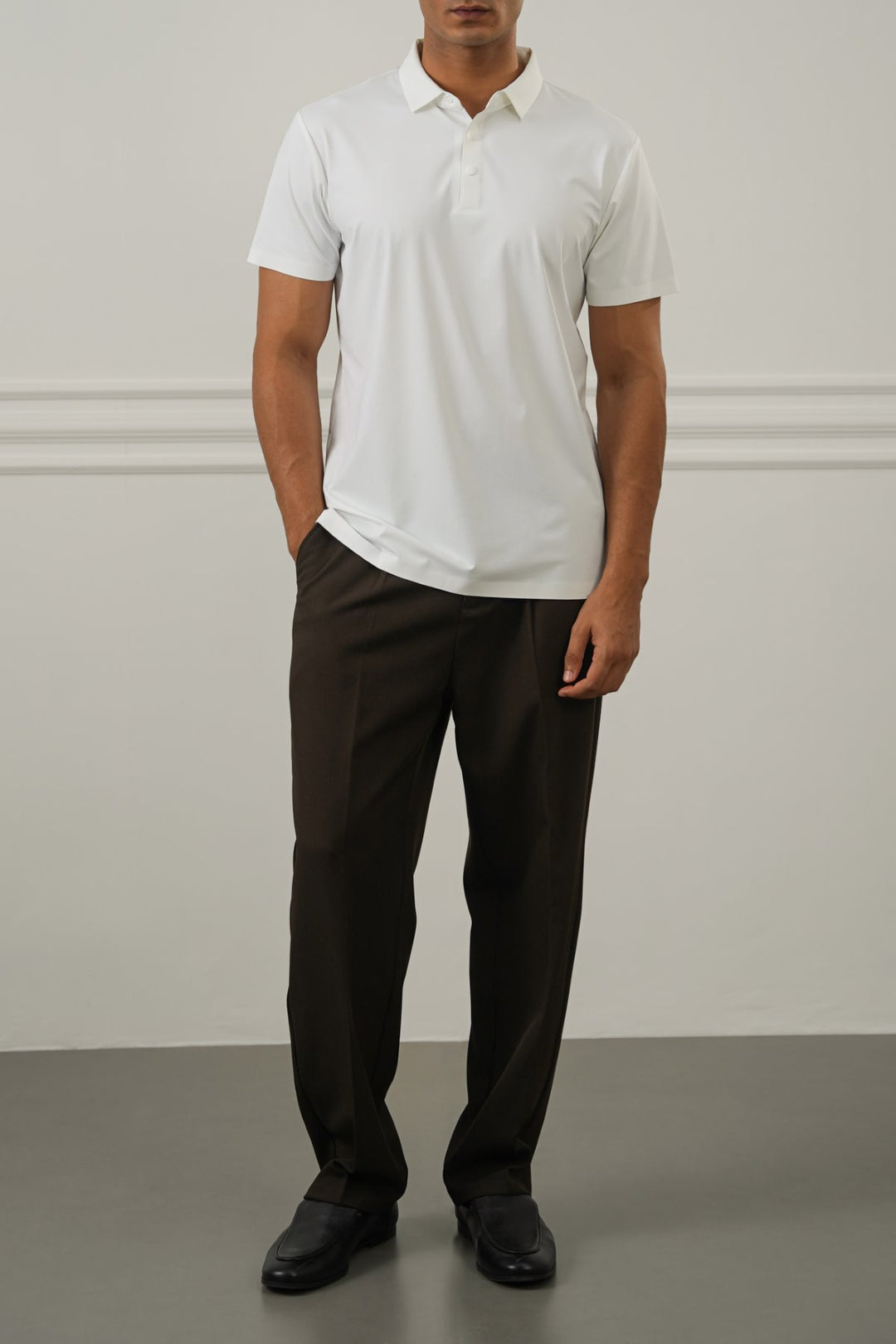 WHITE SEAMLESS POLO