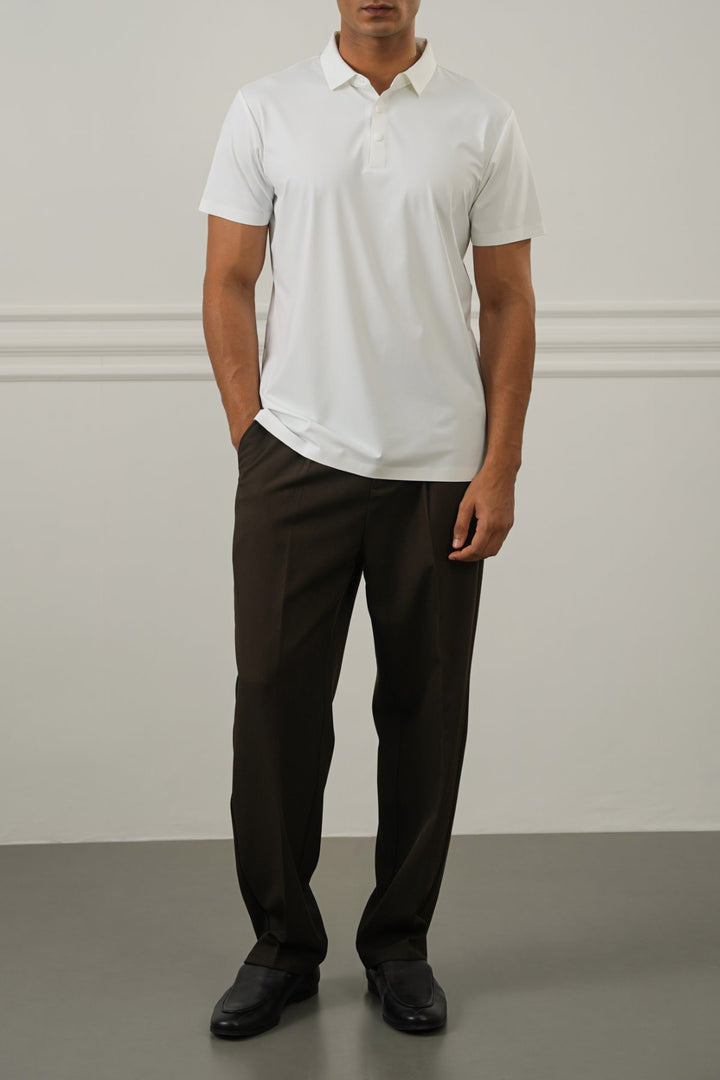 WHITE SEAMLESS POLO