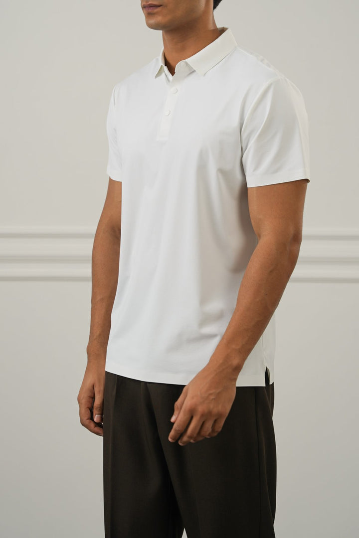 WHITE SEAMLESS POLO