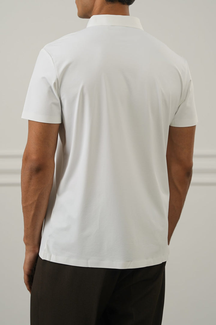 WHITE SEAMLESS POLO