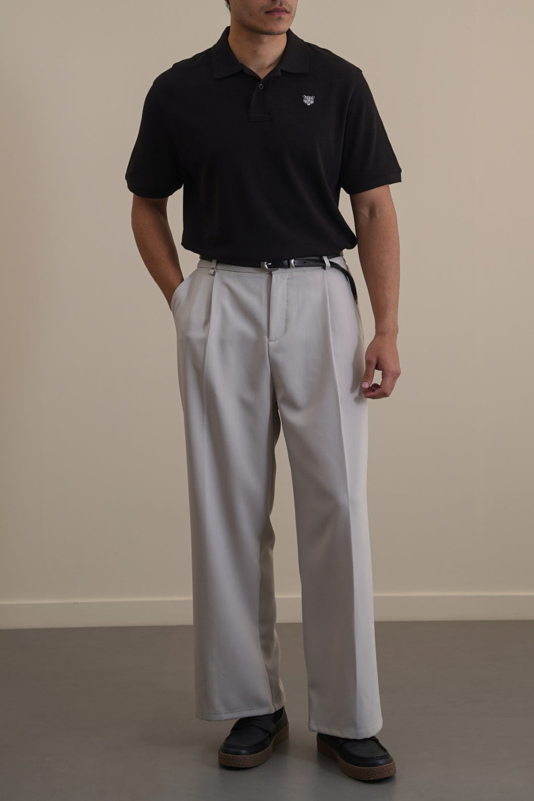 BLACK PIQUE POLO SHIRT