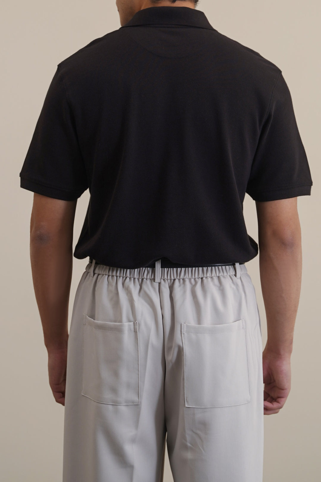 BLACK PIQUE POLO SHIRT