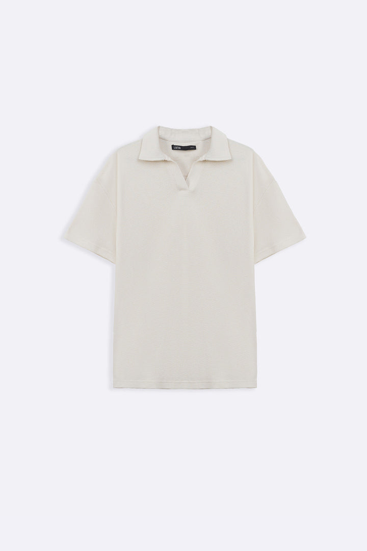 IVORY OPEN COLLAR RESORT POLO
