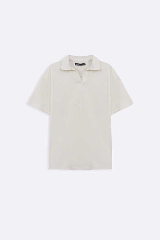 IVORY OPEN COLLAR RESORT POLO