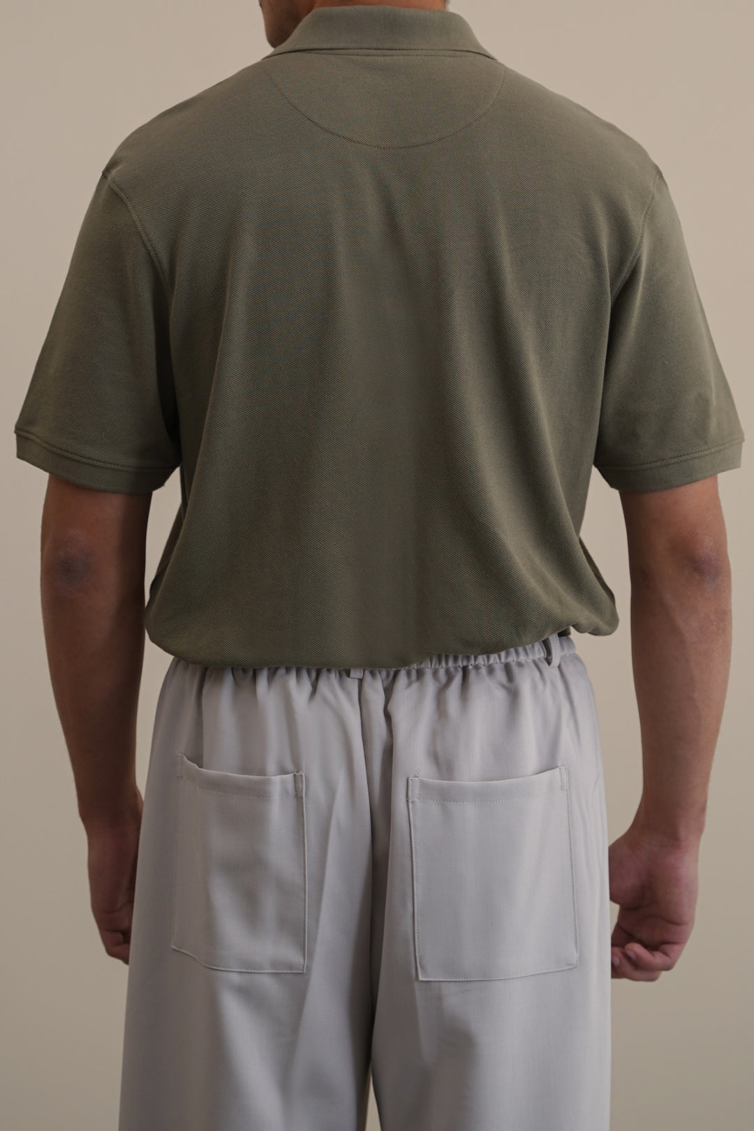 OLIVE PIQUE POLO SHIRT