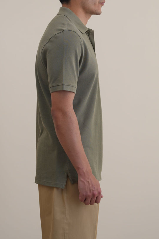OLIVE PIQUE POLO SHIRT