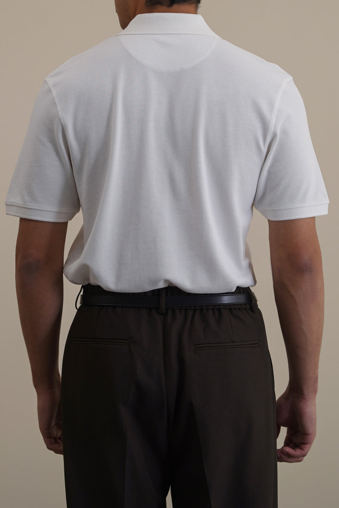 WHITE PIQUE POLO SHIRT