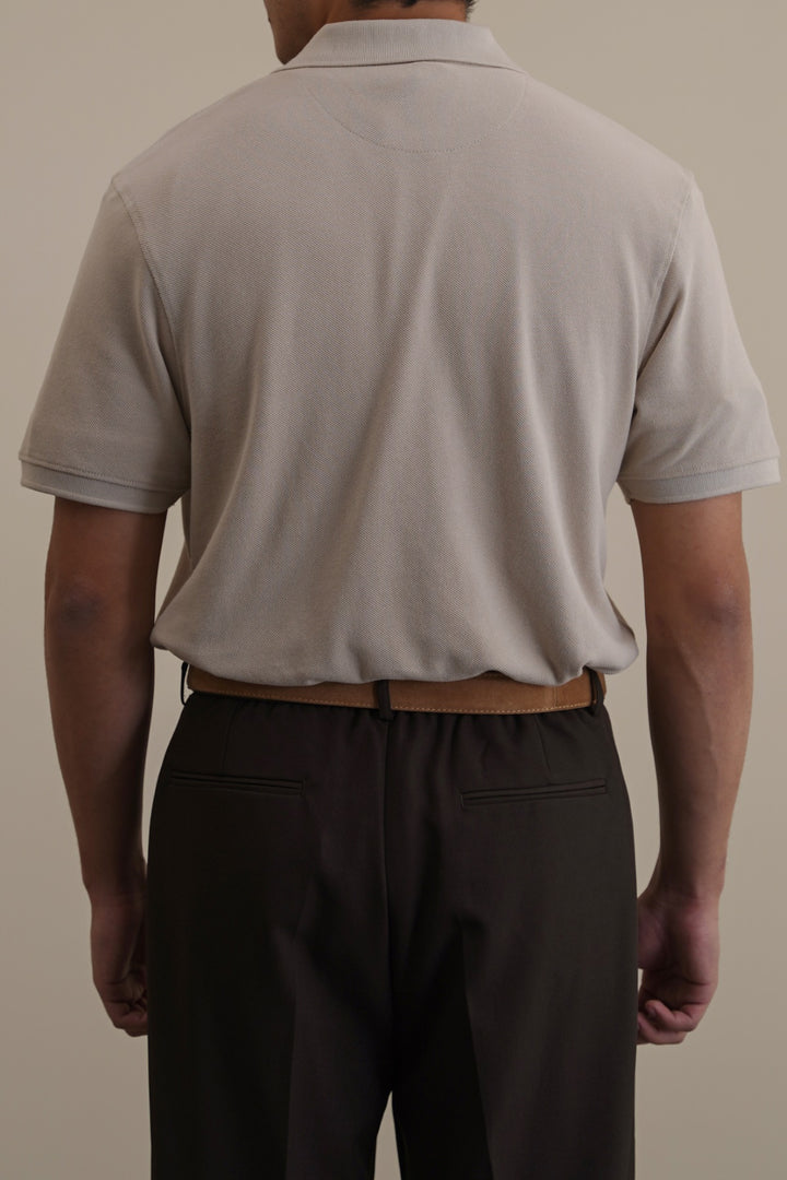 SAND PIQUE POLO SHIRT