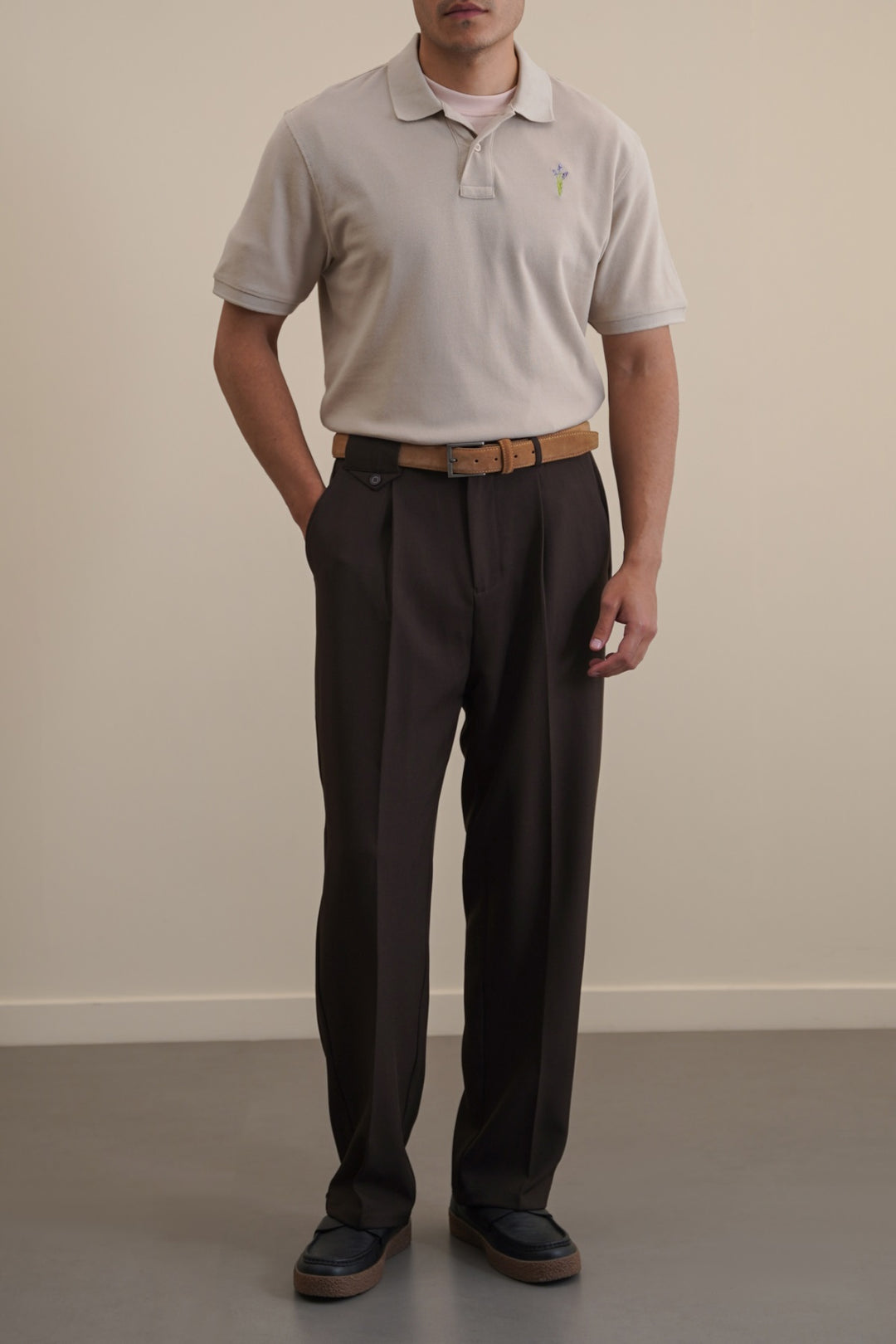 SAND PIQUE POLO SHIRT