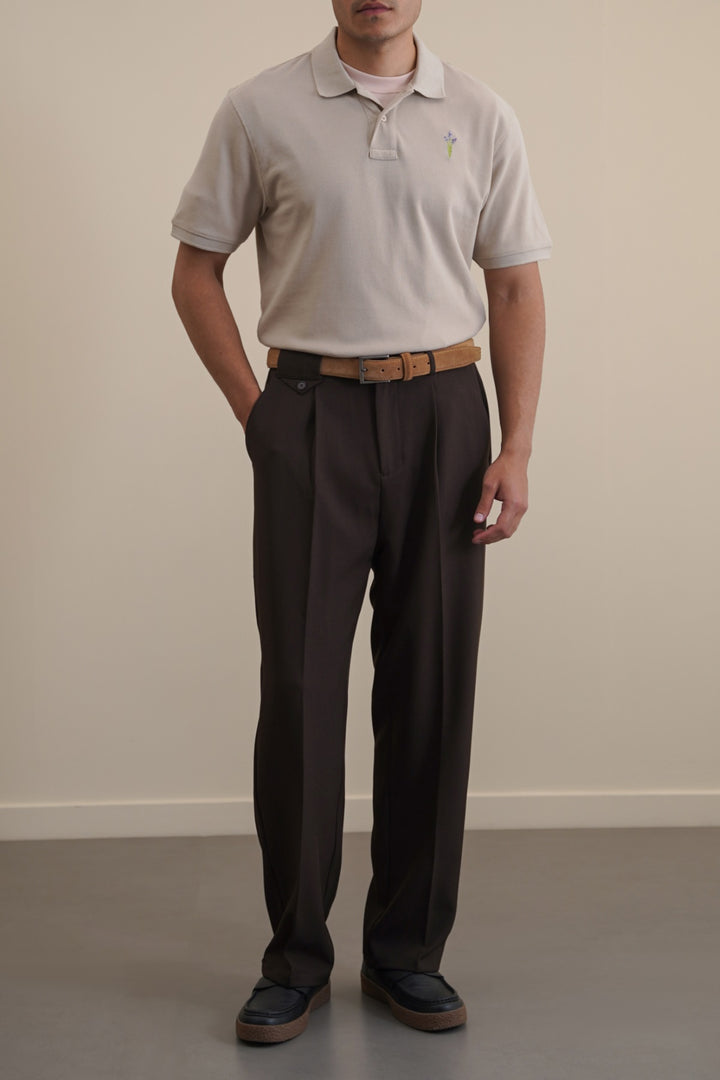 SAND PIQUE POLO SHIRT