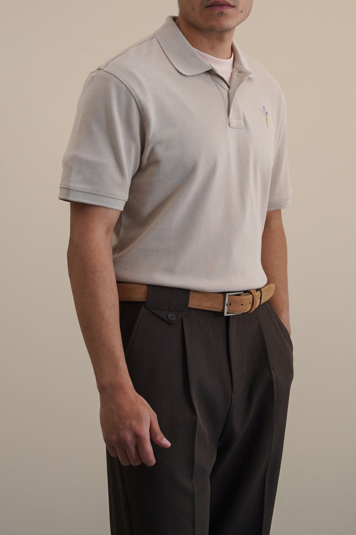 SAND PIQUE POLO SHIRT