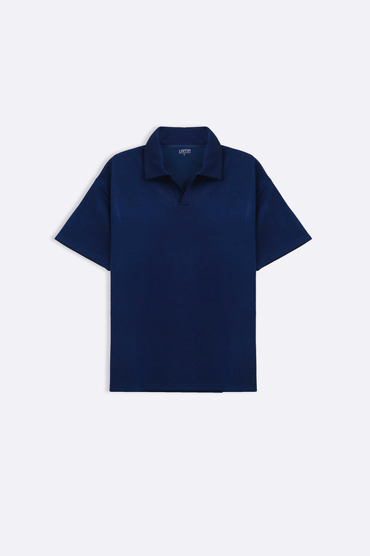 NAVY EASY KNITTED POLO