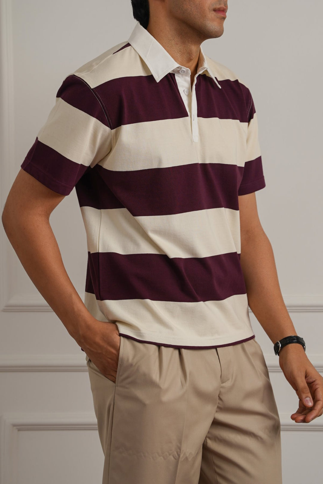 MAROON CLASSIC RUGBY POLO