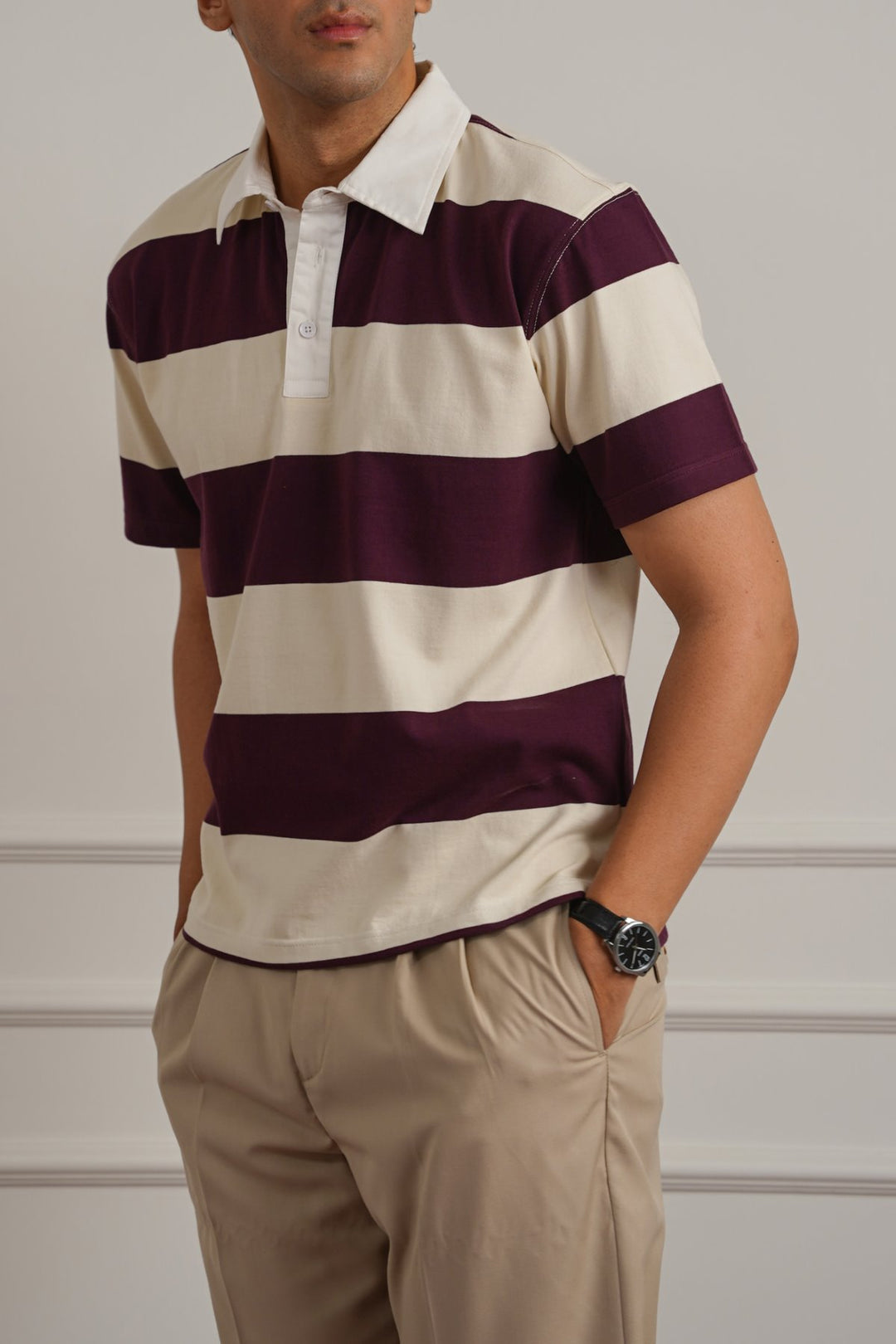 MAROON CLASSIC RUGBY POLO