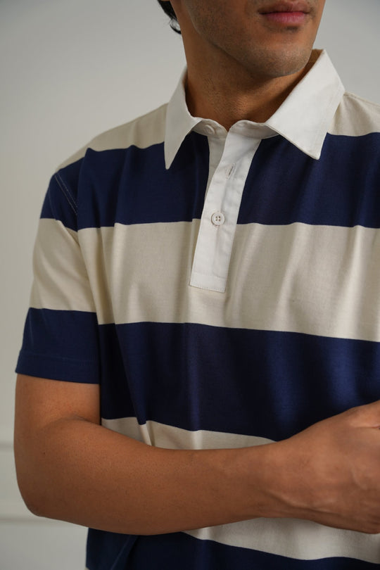 NAVY CLASSIC RUGBY POLO