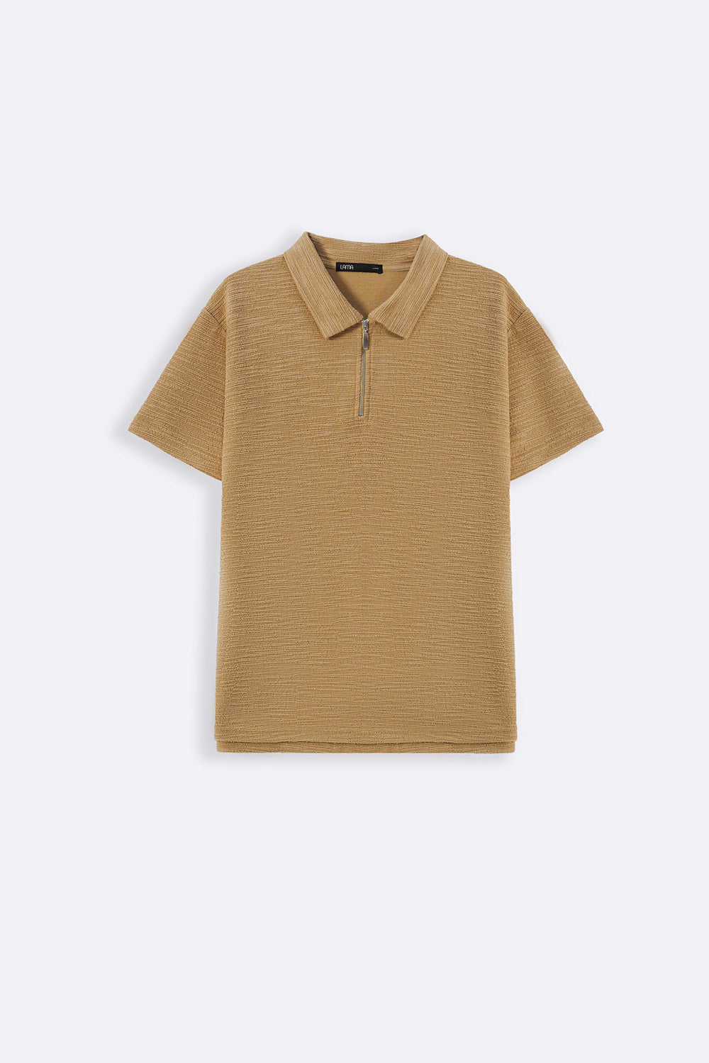 SAND TEXTURED ZIPPER POLO