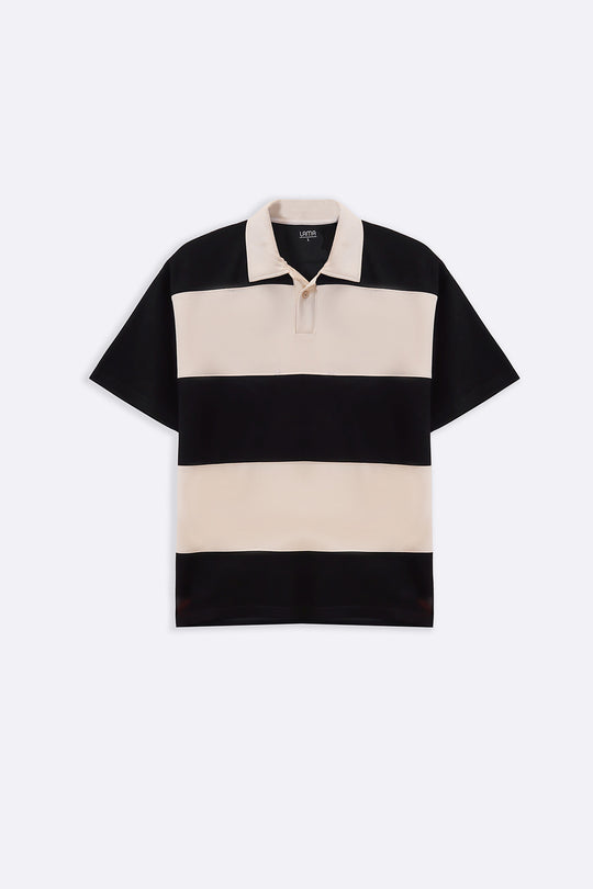 BLACK SOFT RUGBY POLO