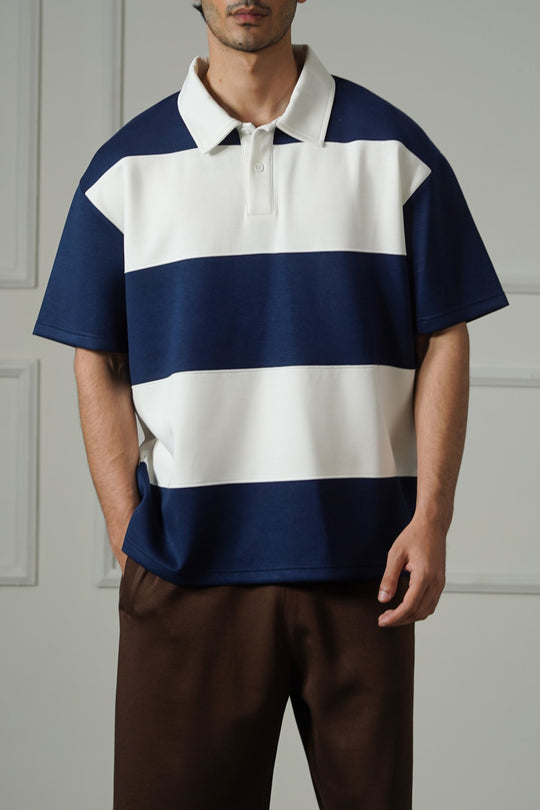 NAVY SOFT RUGBY POLO