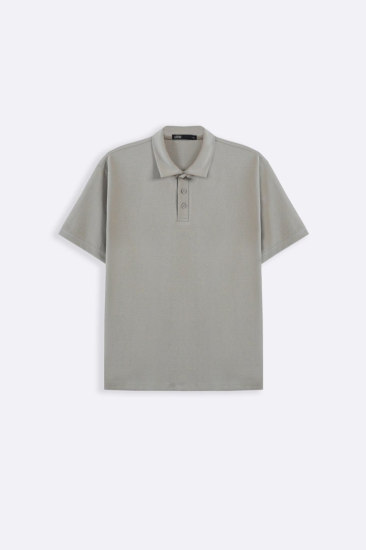 LIGHT GREY TENCEL COTTON POLO