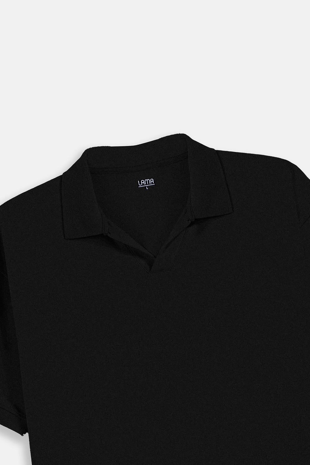 BLACK KNITTED POLO