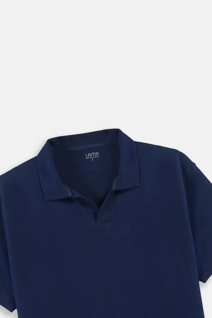 MID BLUE KNITTED POLO