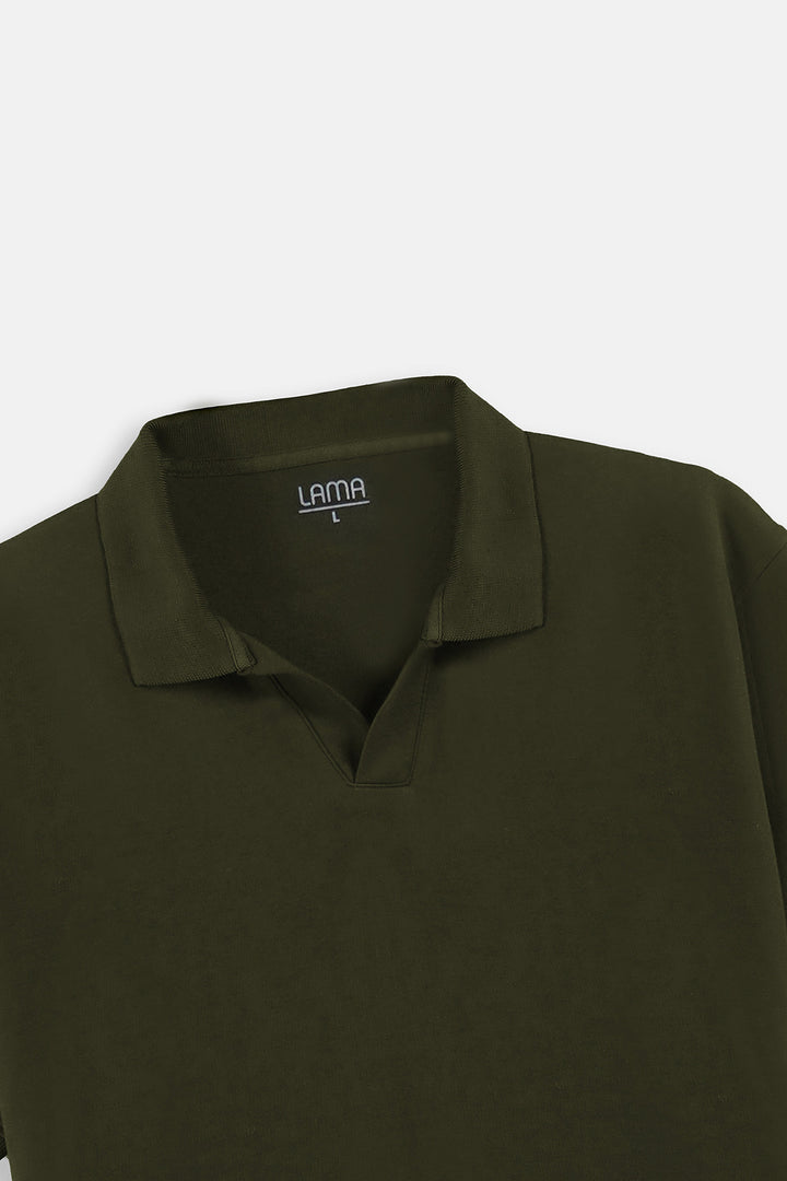 OLIVE KNITTED POLO