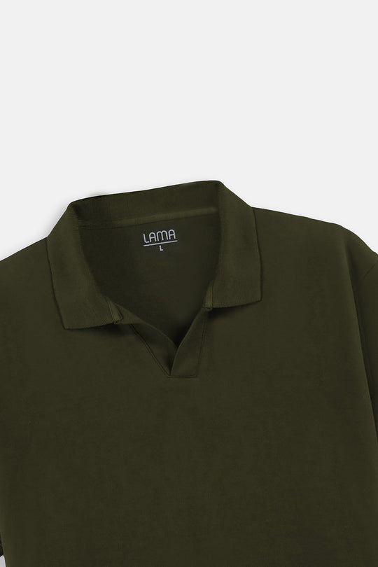 OLIVE KNITTED POLO