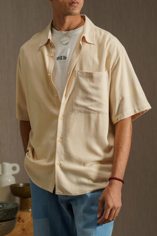 BEIGE ARTISAN WEAVE SHIRT