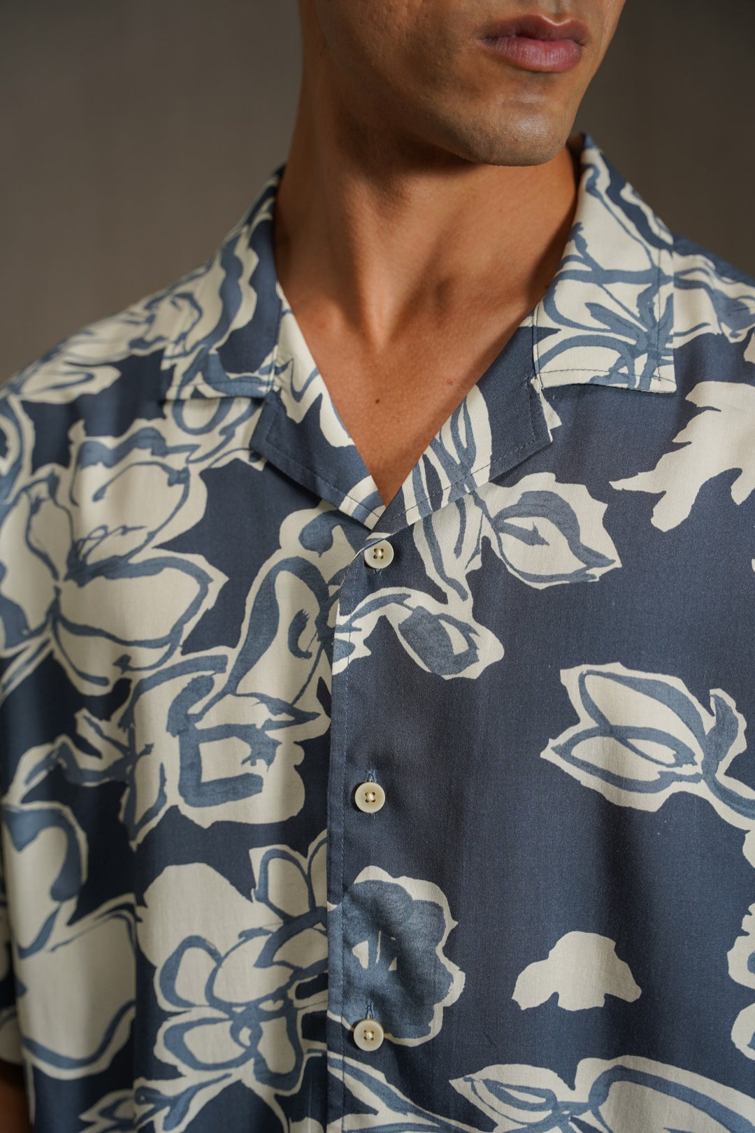 BLUE INK BLOOM SHIRT