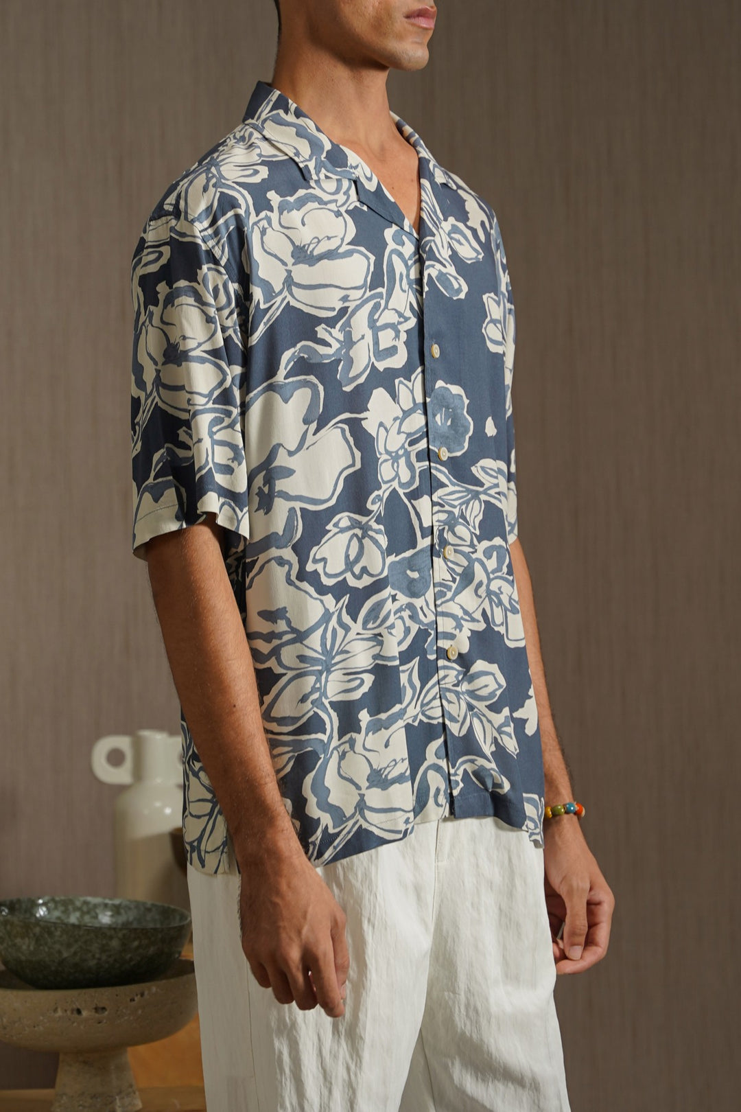 BLUE INK BLOOM SHIRT