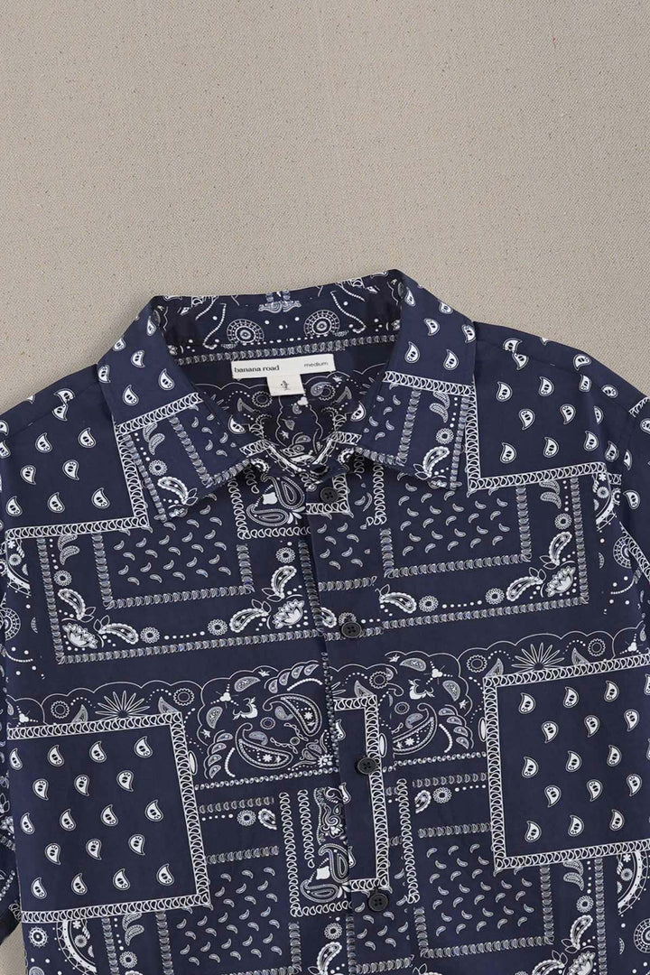 NAVY PAISLEY PRINTED SHIRT