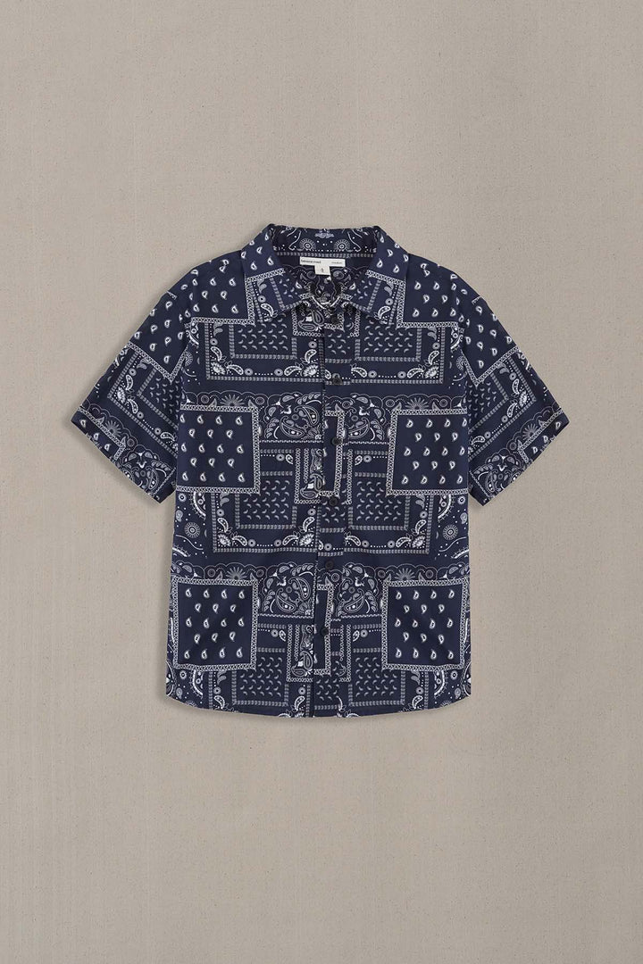 NAVY PAISLEY PRINTED SHIRT