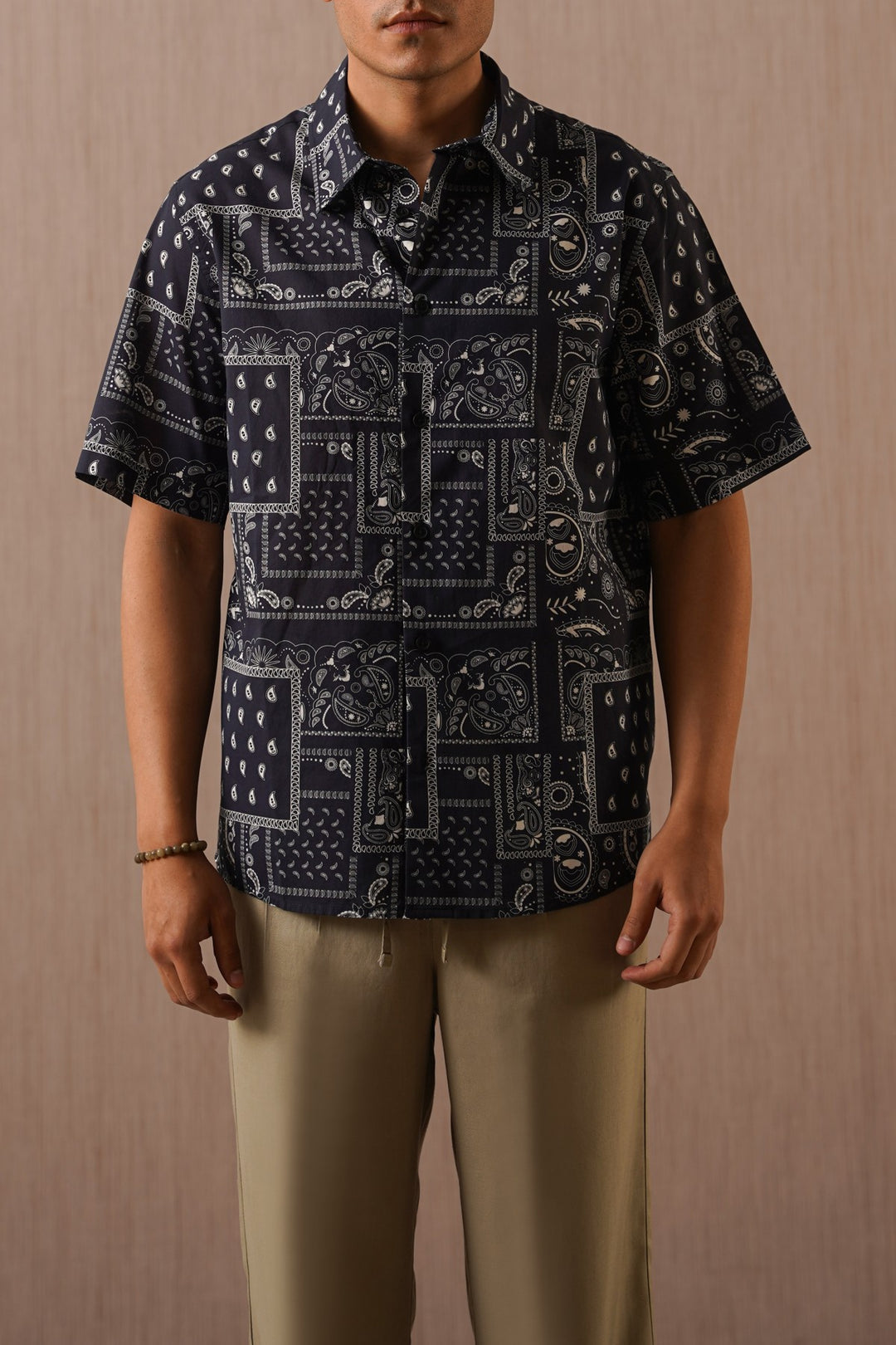NAVY PAISLEY PRINTED SHIRT