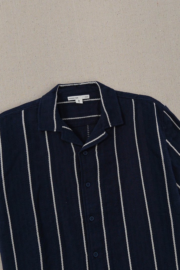 NAVY CONTRAST STRIPE SHIRT