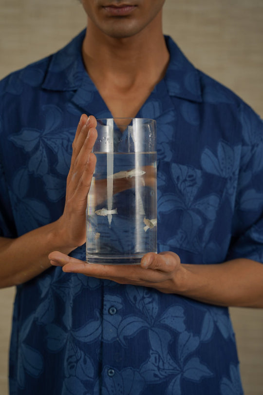 BLUE BLUE PETAL BUTTON DOWN
