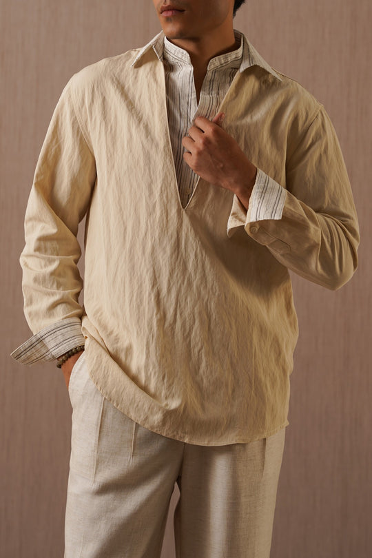 BEIGE HOLIDAY SHIRT