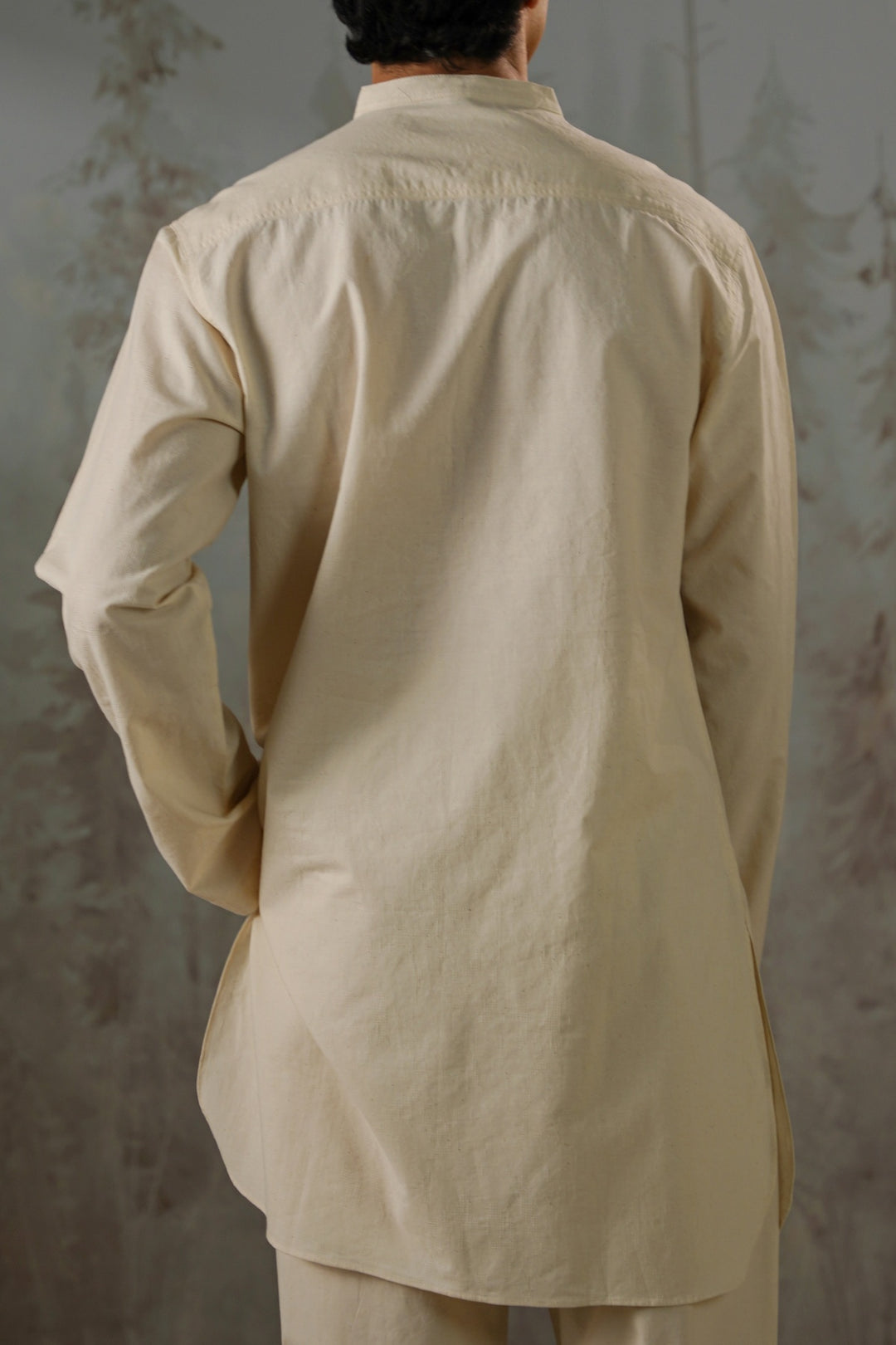 OFF WHITE GEOMETRIC JACQUARD SHORT SHIRT