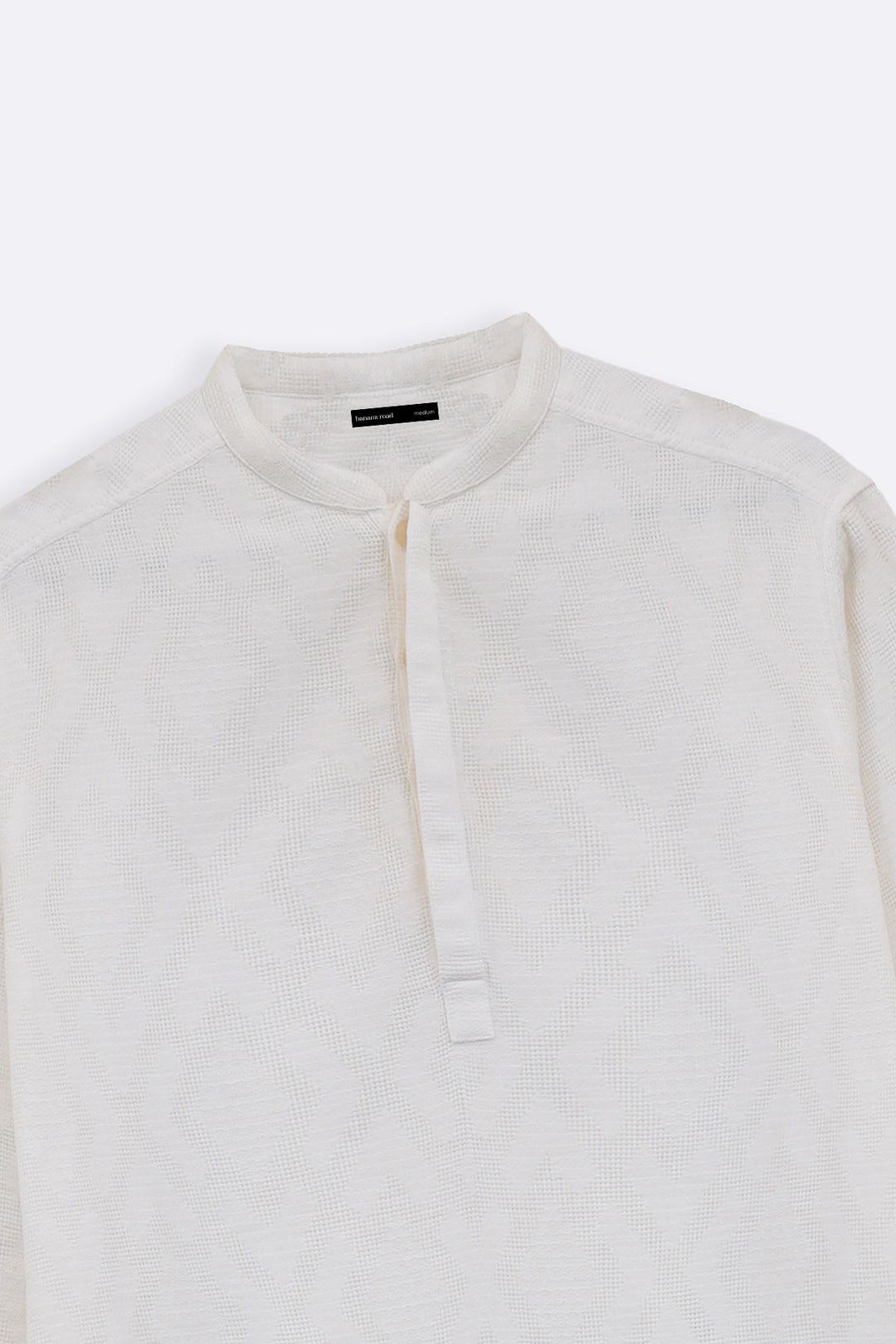 OFF WHITE TEXTURED GEOMETRIC SHIRT