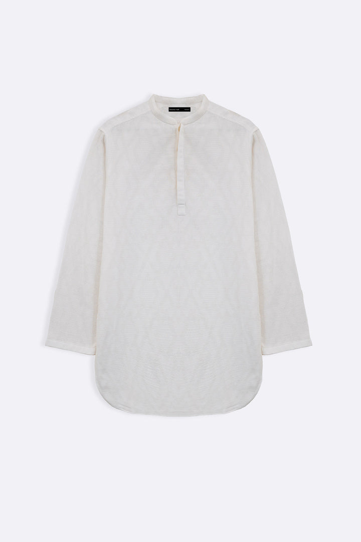 OFF WHITE TEXTURED GEOMETRIC SHIRT