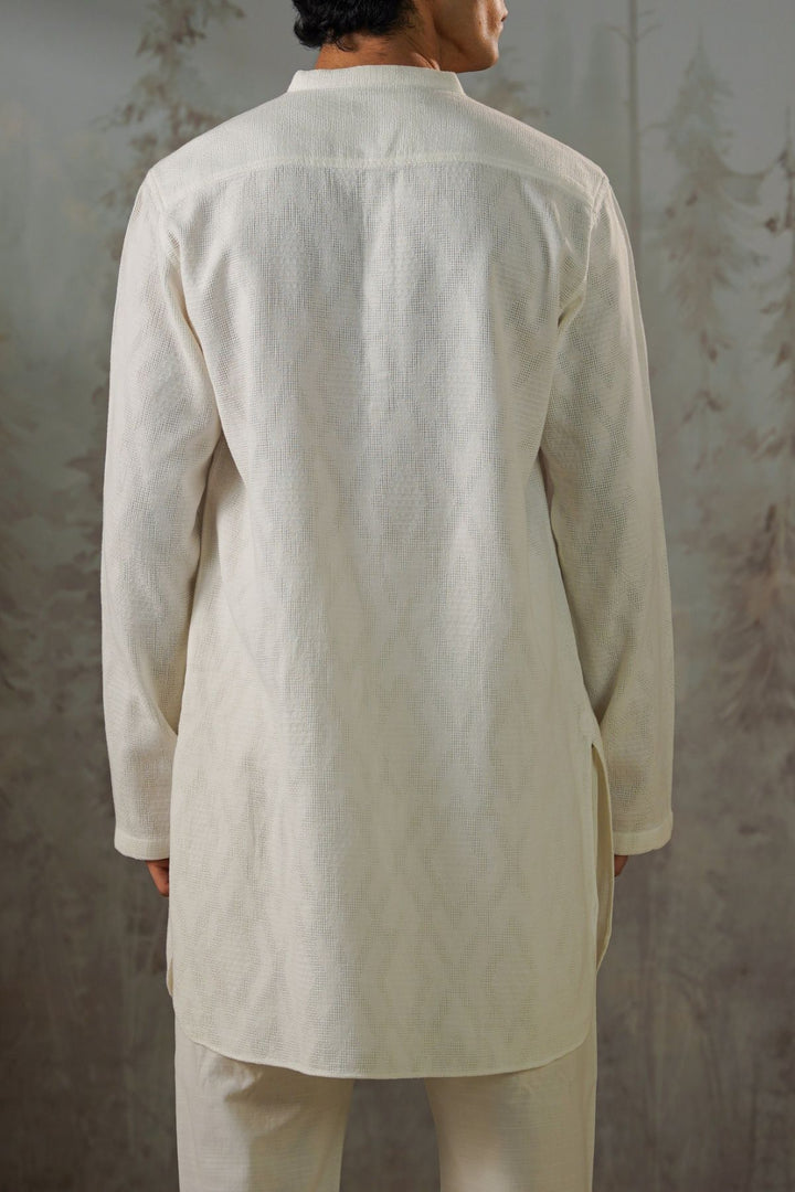 OFF WHITE TEXTURED GEOMETRIC SHIRT