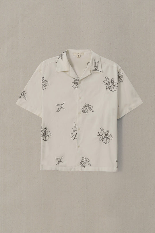 OFF WHITE FLORAL EMBROIDERED SAFARI