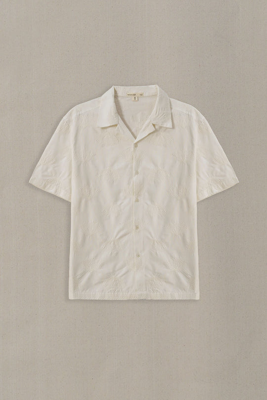 OFF WHITE LOTUS EMBROIDERED SAFARI