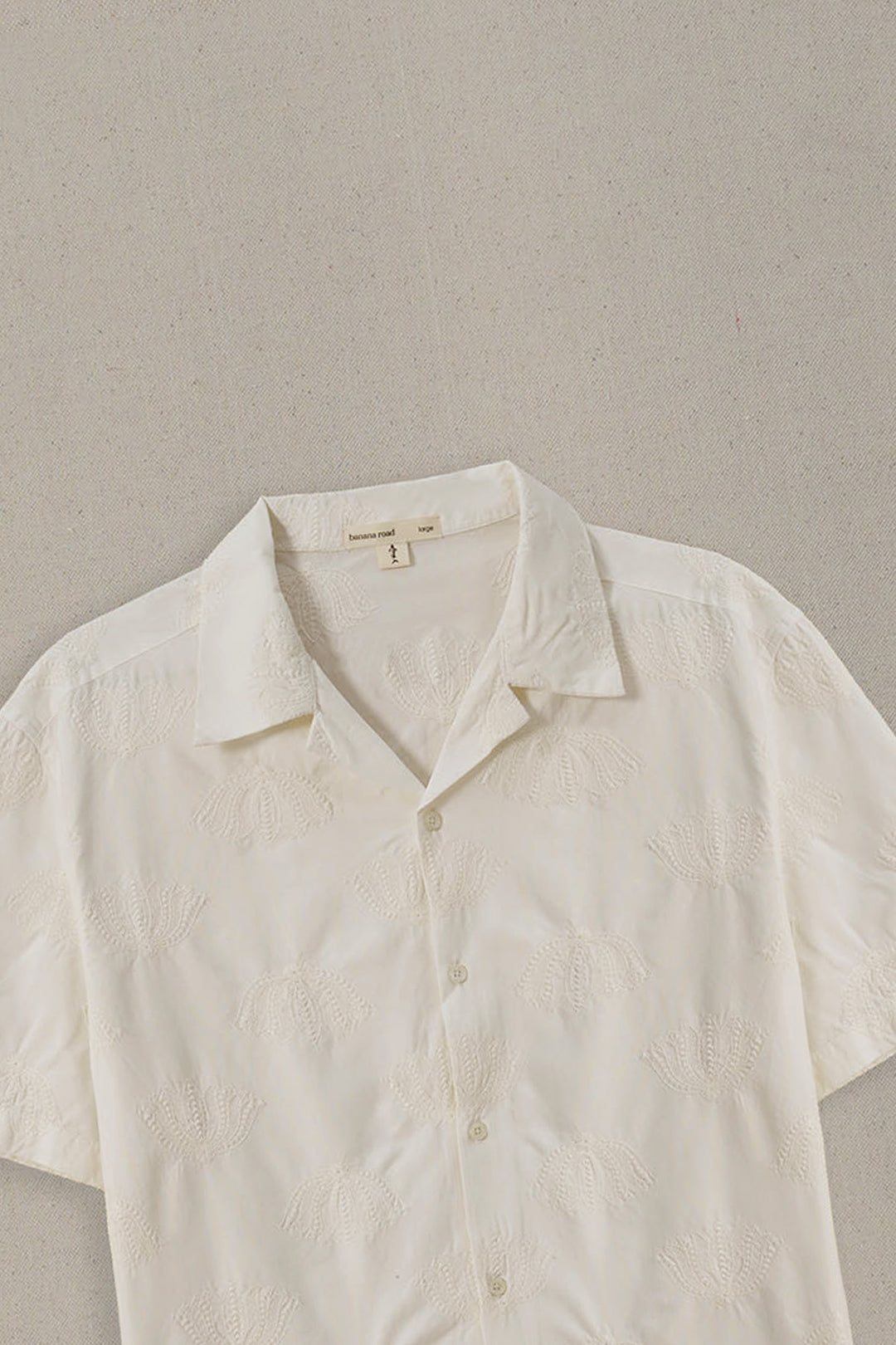 OFF WHITE LOTUS EMBROIDERED SAFARI