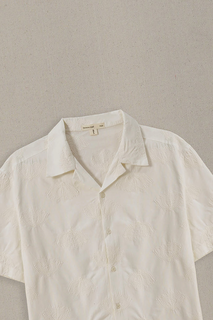 OFF WHITE LOTUS EMBROIDERED SAFARI