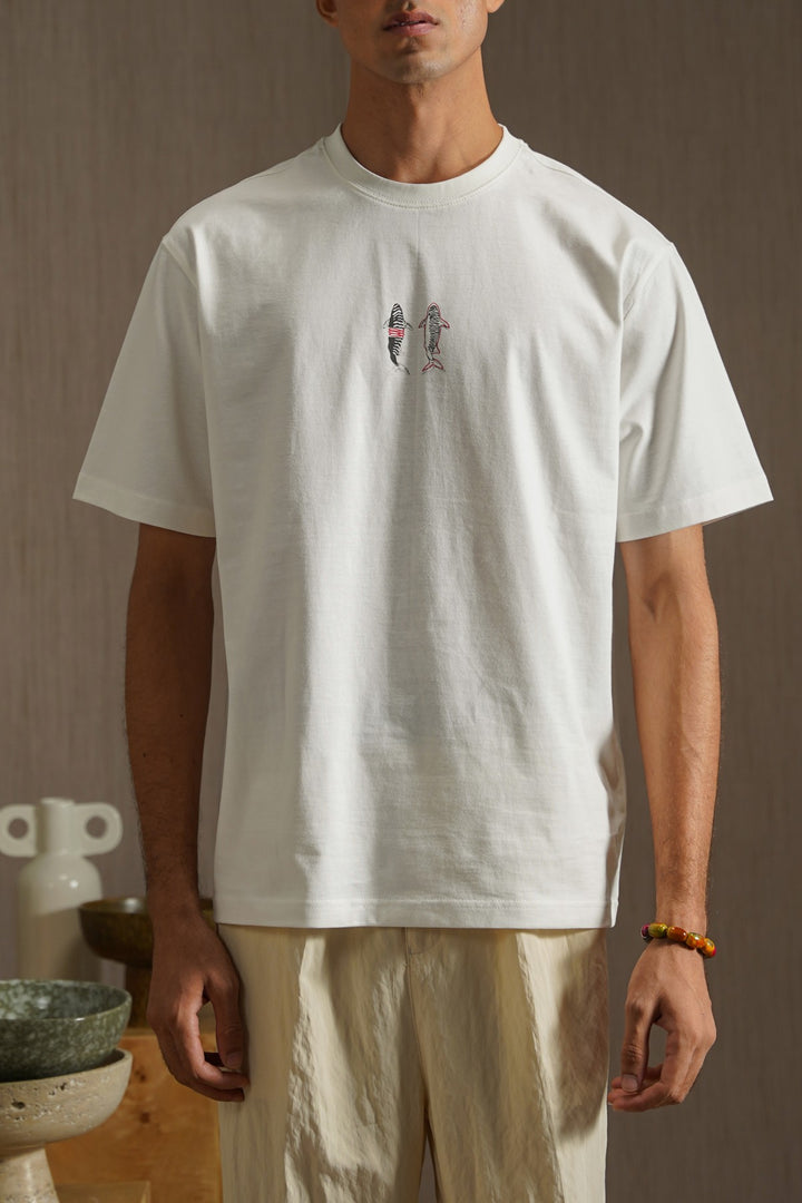 OFF WHITE FISH MARKET TEE