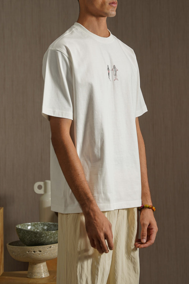 OFF WHITE FISH MARKET TEE